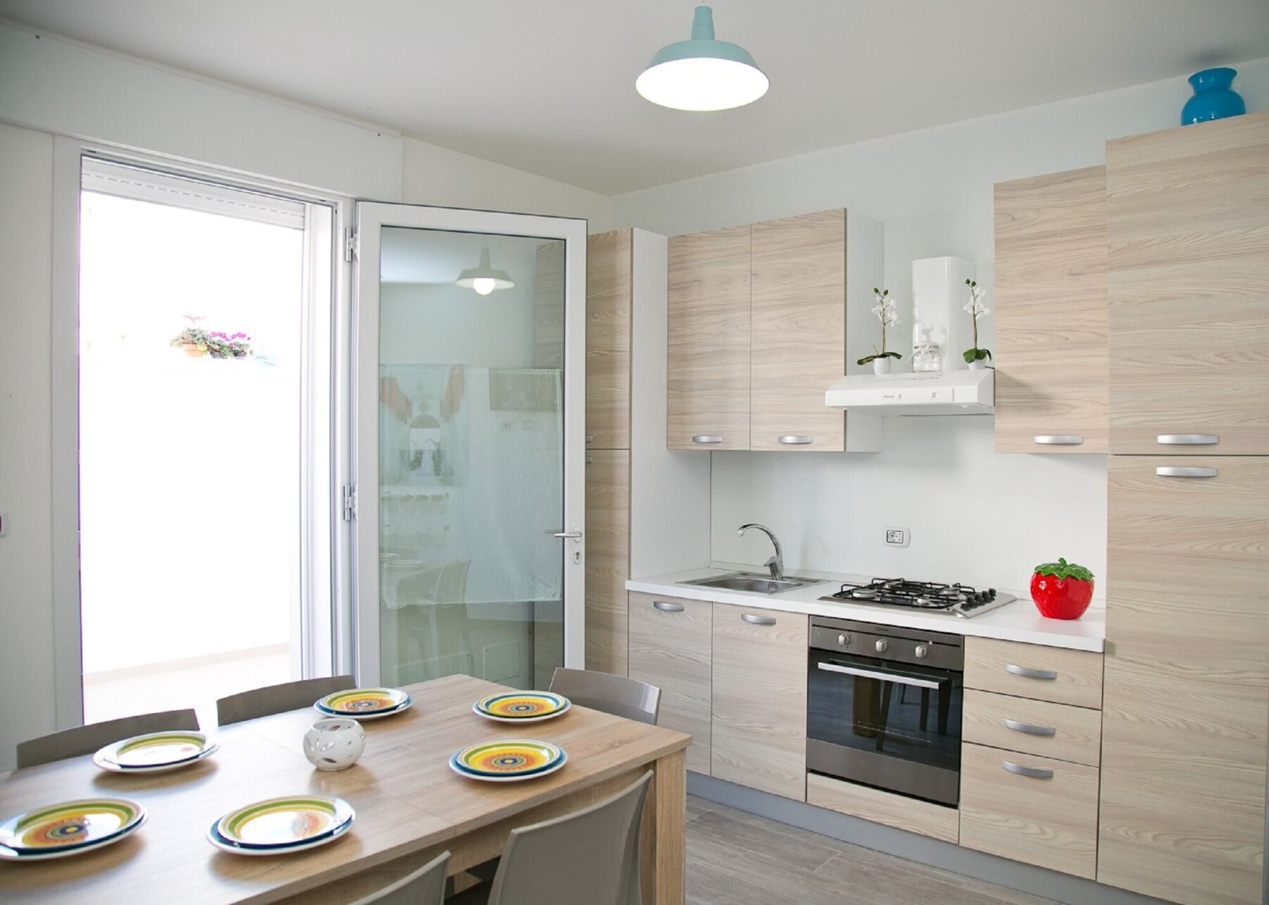 Bright kitchen and dining area
