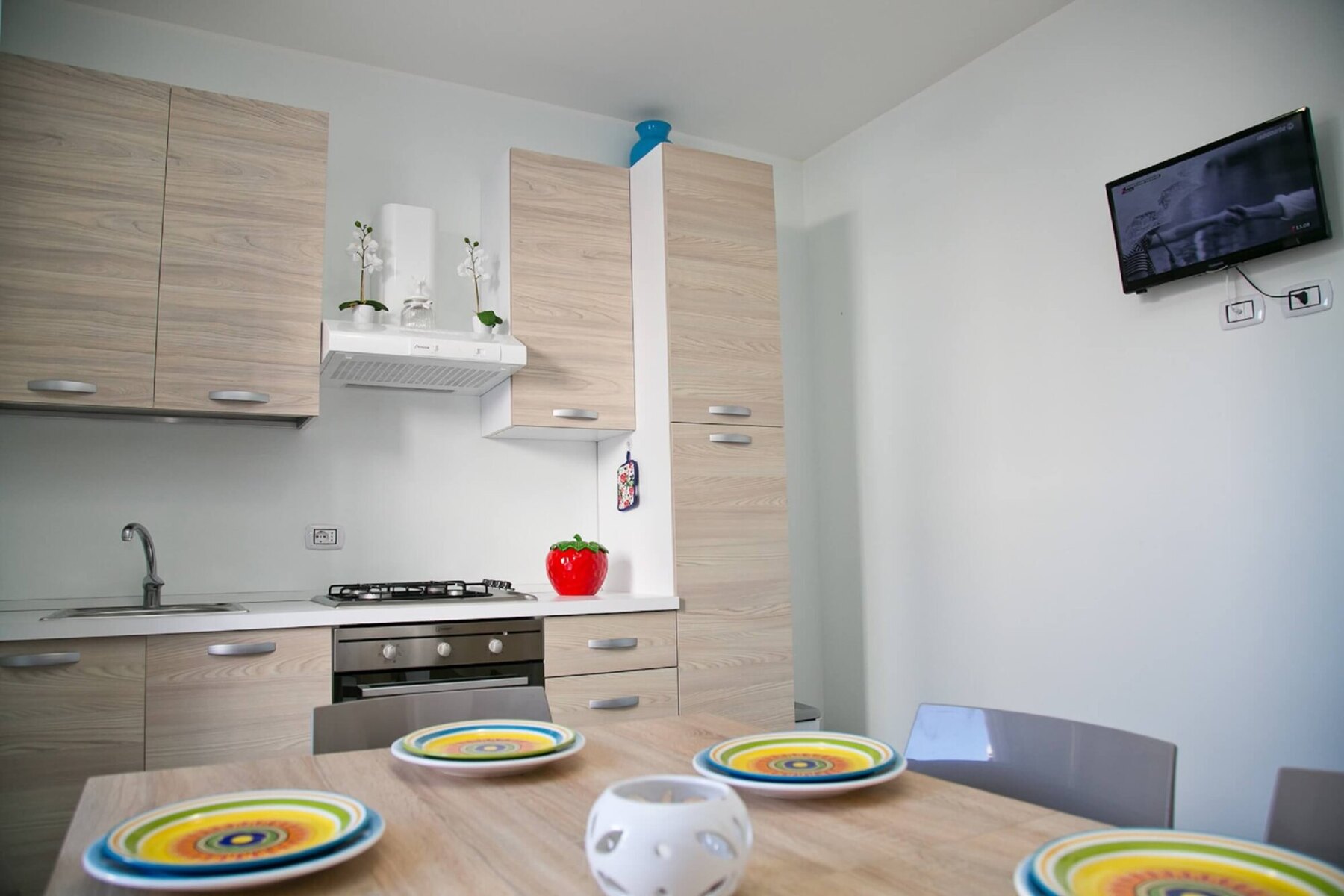 Furnished apartment kitchen