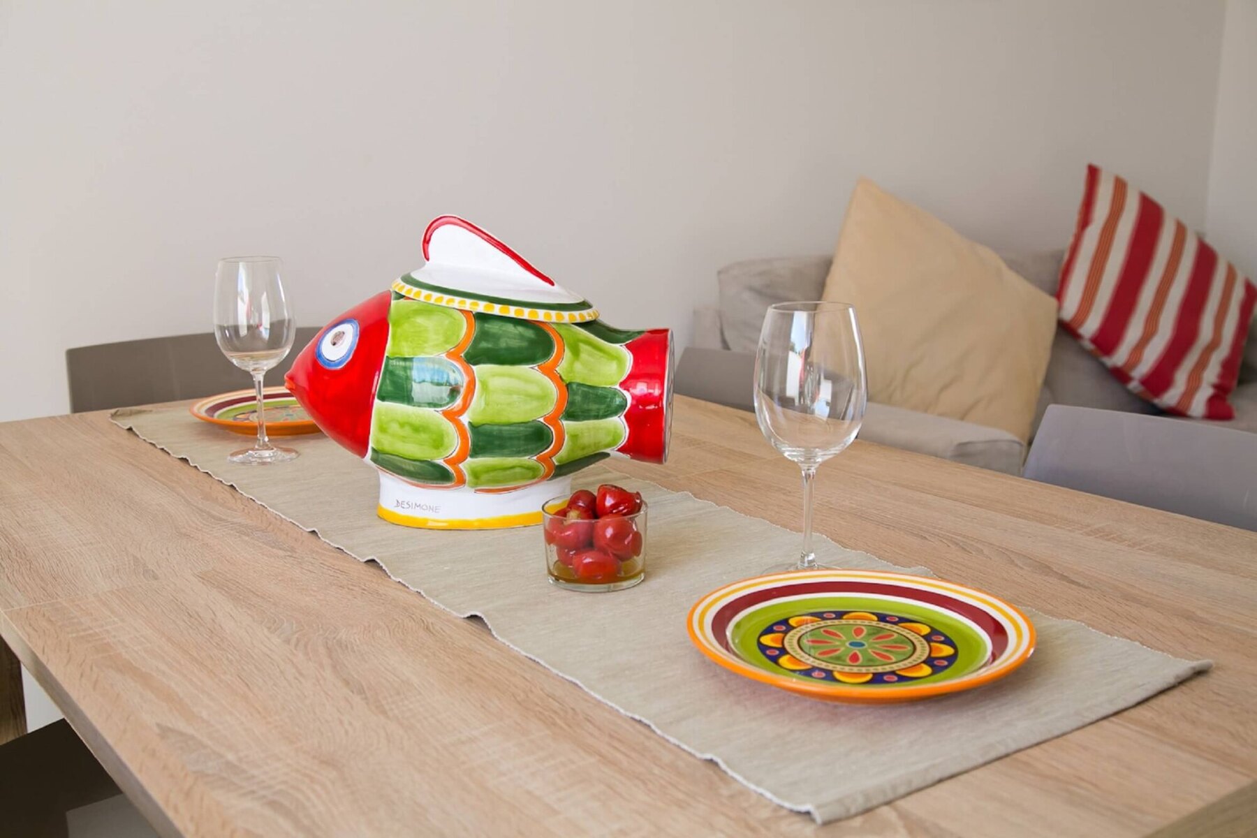 Dining table in the living area