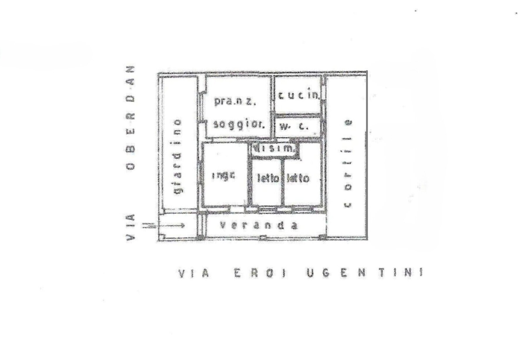 Plan pomieszczeń willi w Lido Marini