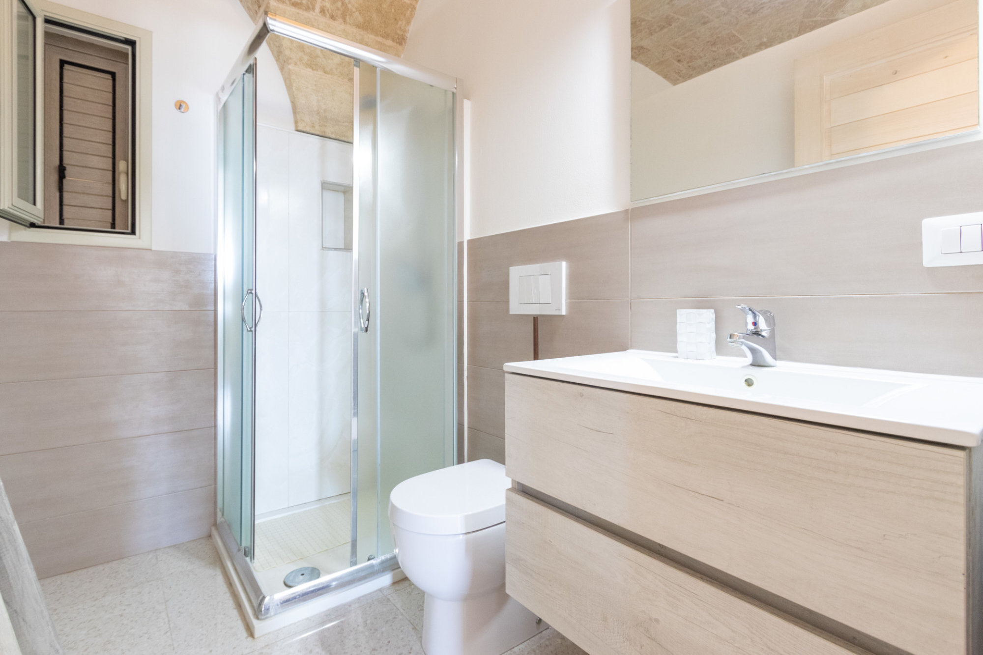First bathroom with a walk-in shower
