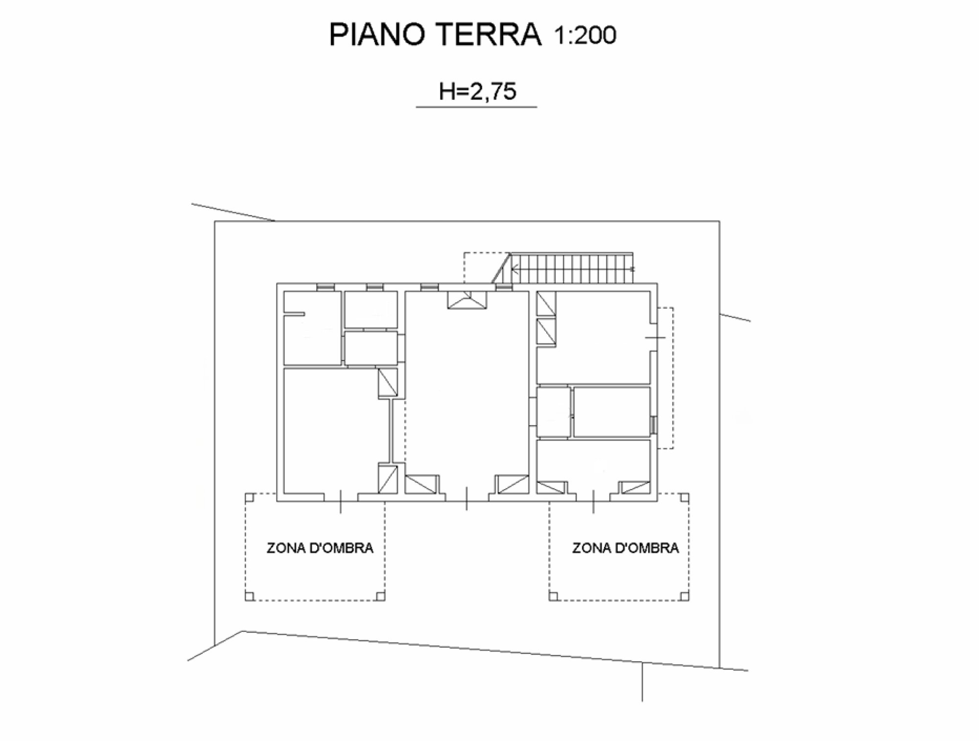 Planimetria del piano terra della villa